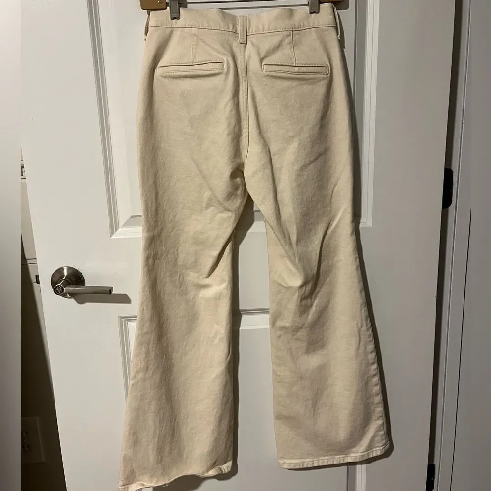 J.Crew Petite high-rise flare jean size 26 cream